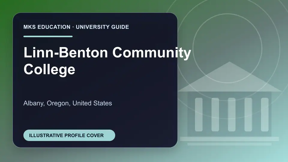 Illustrative MKS Education profile cover for Linn-Benton Community College in the USA