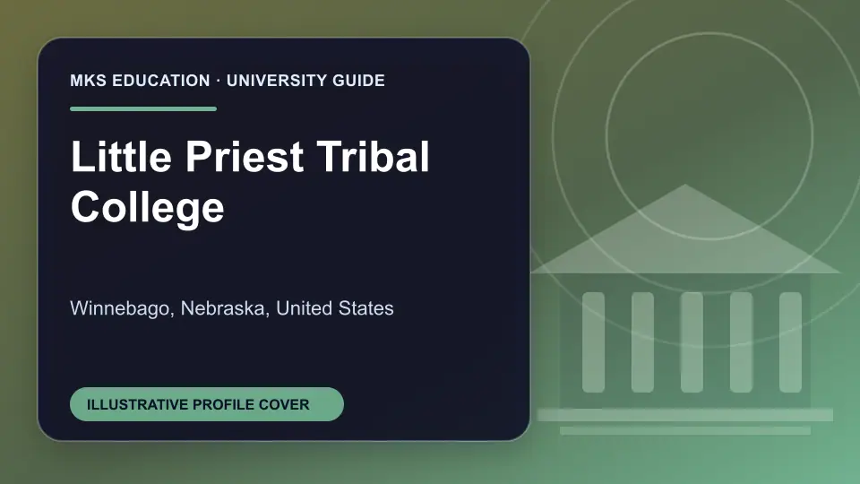 Illustrative MKS Education profile cover for Little Priest Tribal College in the USA