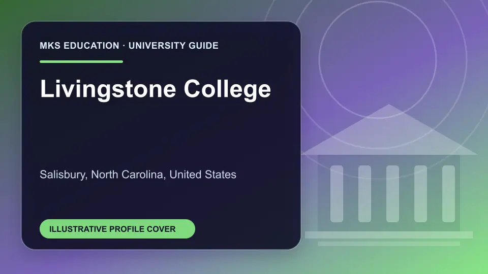 Illustrative MKS Education profile cover for Livingstone College in the USA