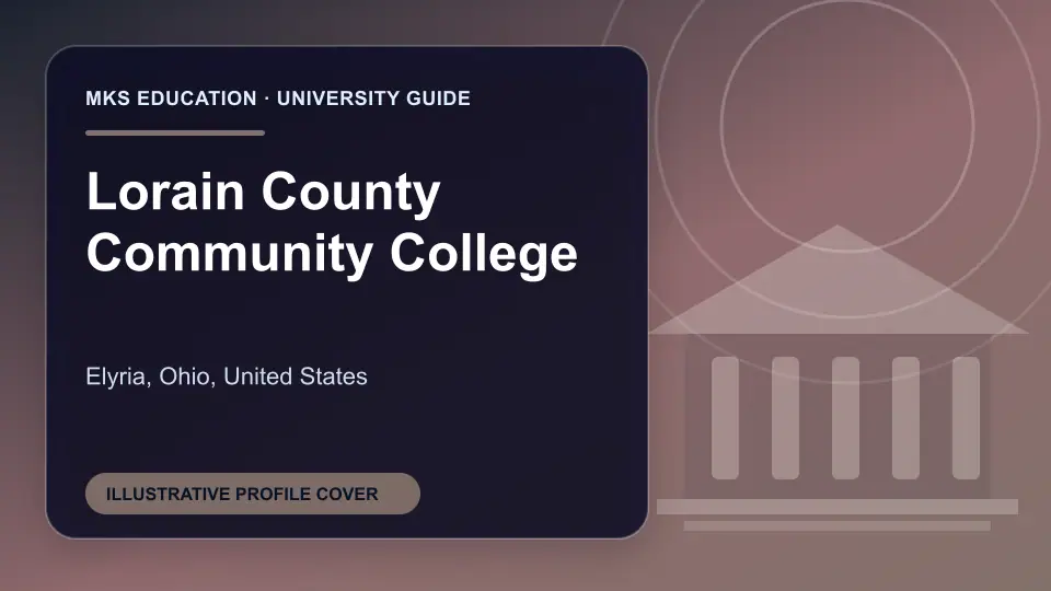 Illustrative MKS Education profile cover for Lorain County Community College in the USA