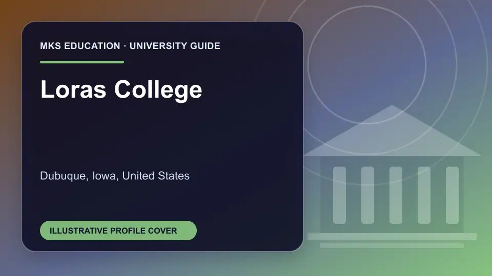 Illustrative MKS Education profile cover for Loras College in the USA