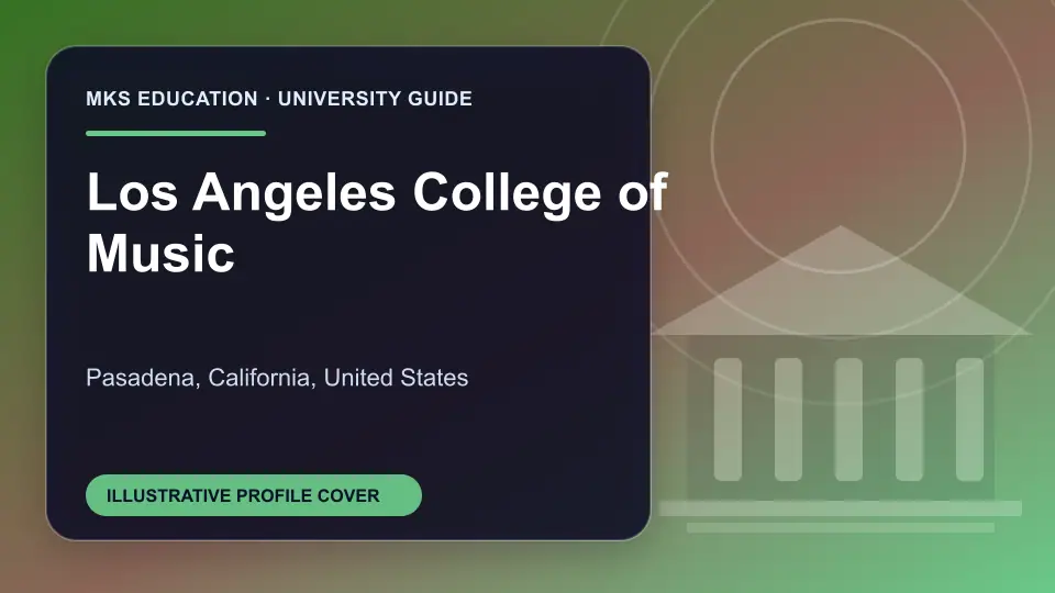 Illustrative MKS Education profile cover for Los Angeles College of Music in the USA