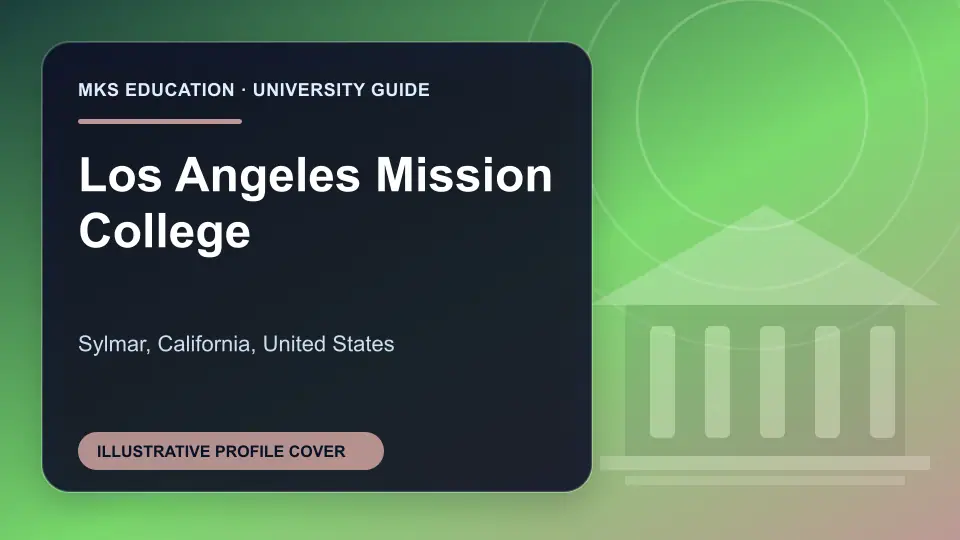 Illustrative MKS Education profile cover for Los Angeles Mission College in the USA