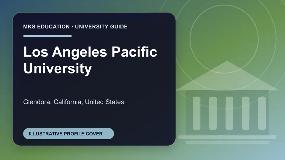 Illustrative MKS Education profile cover for Los Angeles Pacific University in the USA