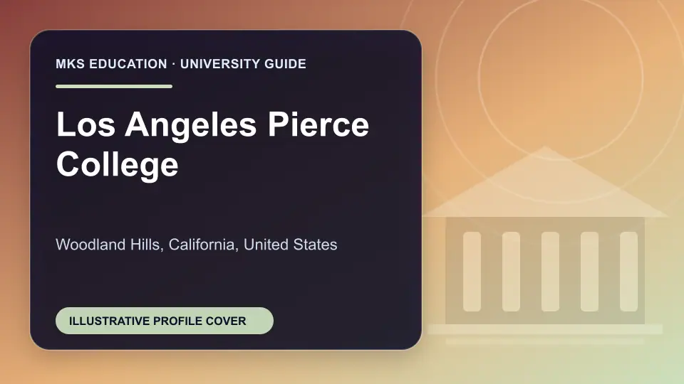 Illustrative MKS Education profile cover for Los Angeles Pierce College in the USA