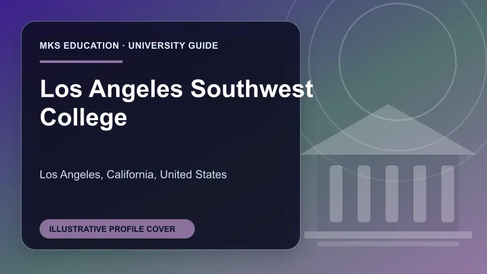 Illustrative MKS Education profile cover for Los Angeles Southwest College in the USA