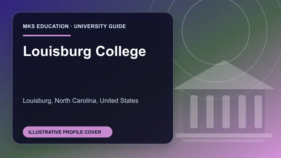 Illustrative MKS Education profile cover for Louisburg College in the USA
