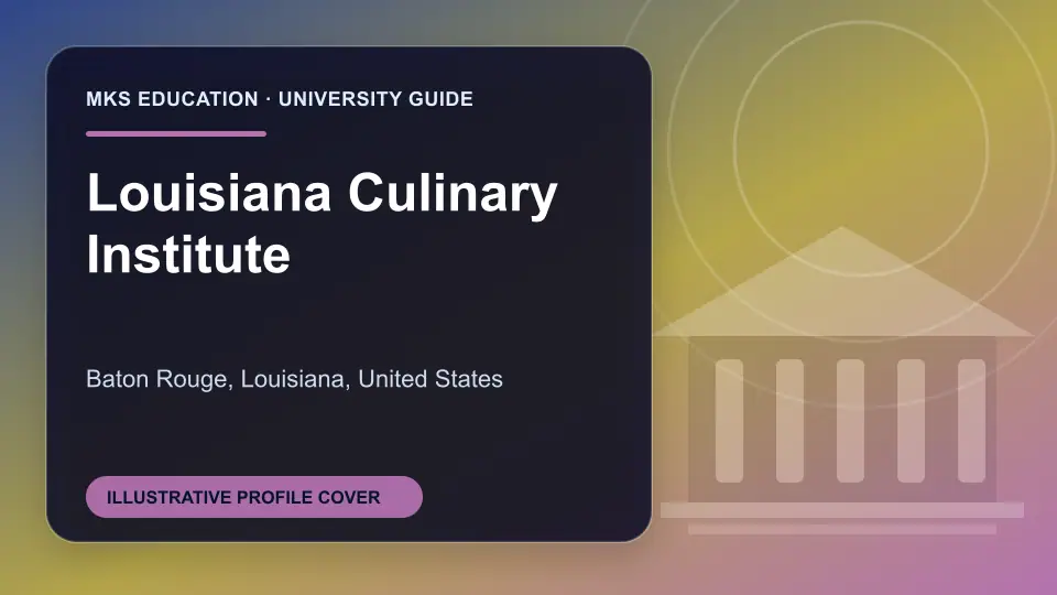 Illustrative MKS Education profile cover for Louisiana Culinary Institute in the USA