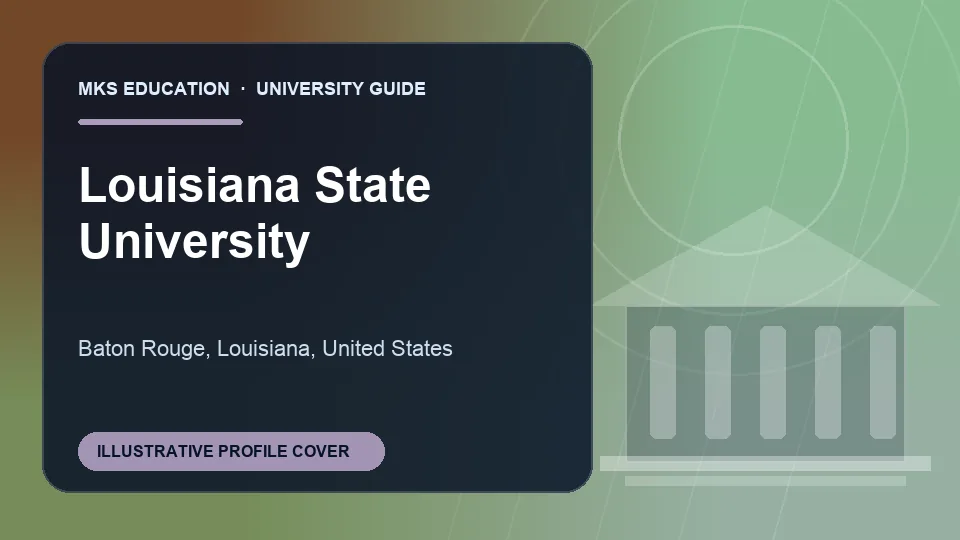 Illustrative MKS Education profile cover for Louisiana State University in the USA