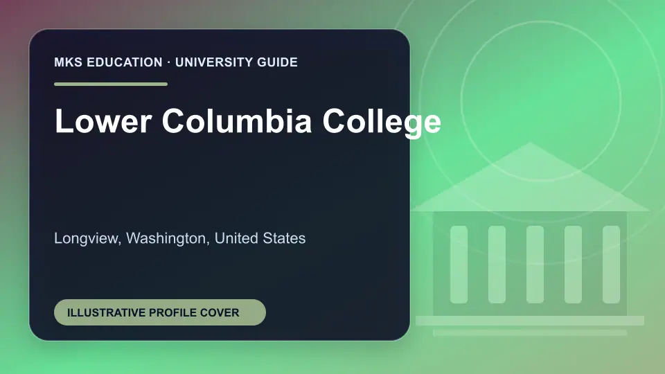 Illustrative MKS Education profile cover for Lower Columbia College in the USA