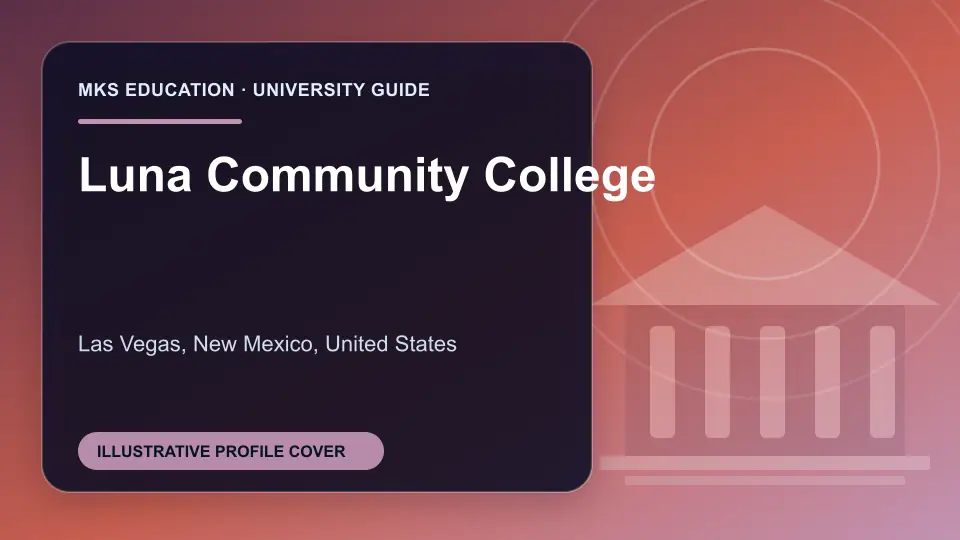 Illustrative MKS Education profile cover for Luna Community College in the USA