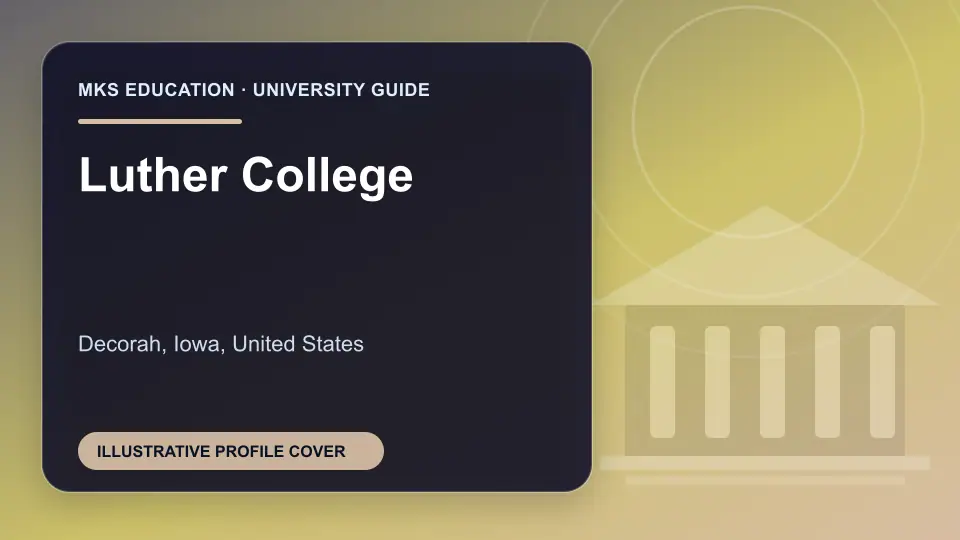 Illustrative MKS Education profile cover for Luther College in the USA