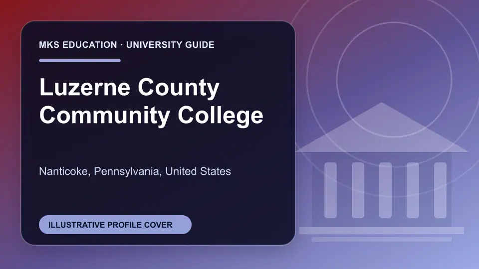 Illustrative MKS Education profile cover for Luzerne County Community College in the USA