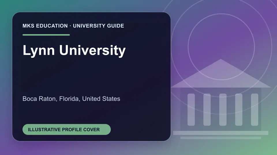 Illustrative MKS Education profile cover for Lynn University in the USA