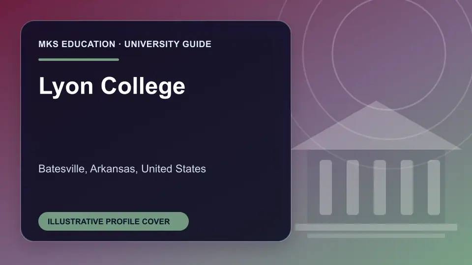 Illustrative MKS Education profile cover for Lyon College in the USA