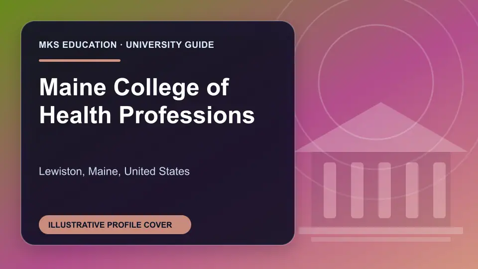 Illustrative MKS Education profile cover for Maine College of Health Professions in the USA