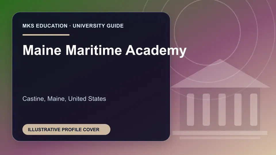 Illustrative MKS Education profile cover for Maine Maritime Academy in the USA