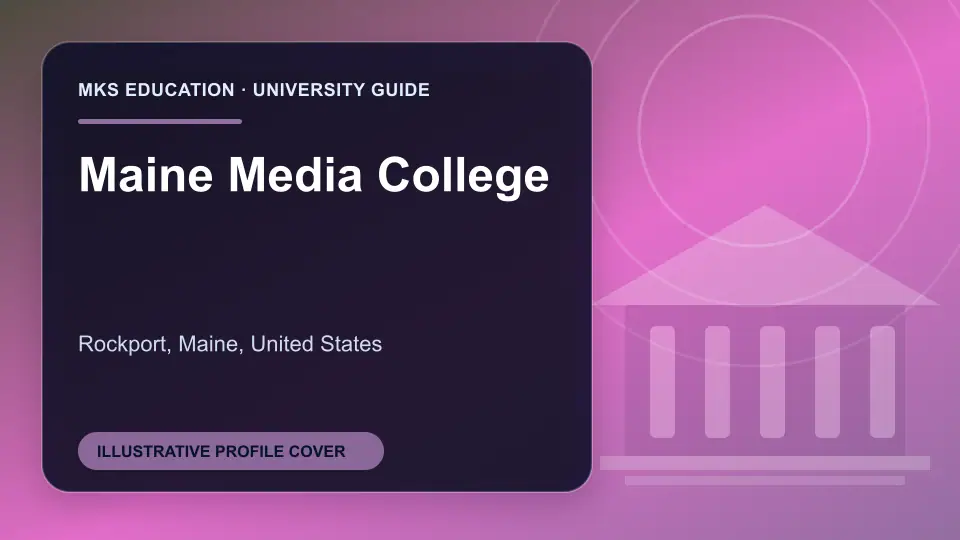 Illustrative MKS Education profile cover for Maine Media College in the USA