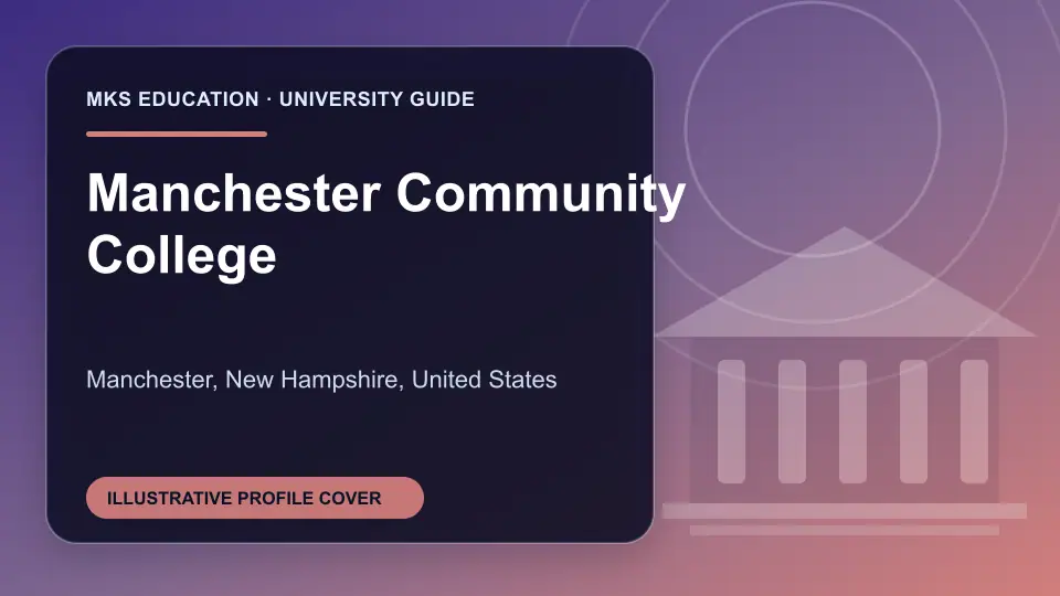 Illustrative MKS Education profile cover for Manchester Community College in the USA