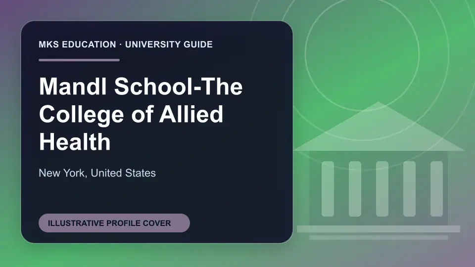 Illustrative MKS Education profile cover for Mandl School-The College of Allied Health in the USA