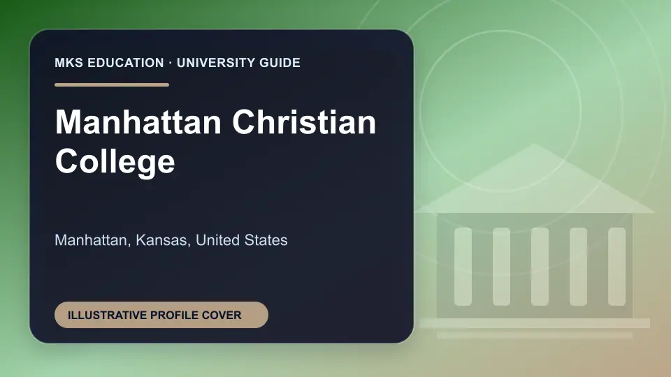 Illustrative MKS Education profile cover for Manhattan Christian College in the USA