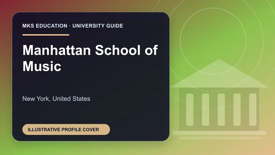 Illustrative MKS Education profile cover for Manhattan School of Music in the USA