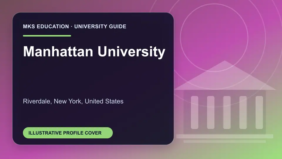 Illustrative MKS Education profile cover for Manhattan University in the USA