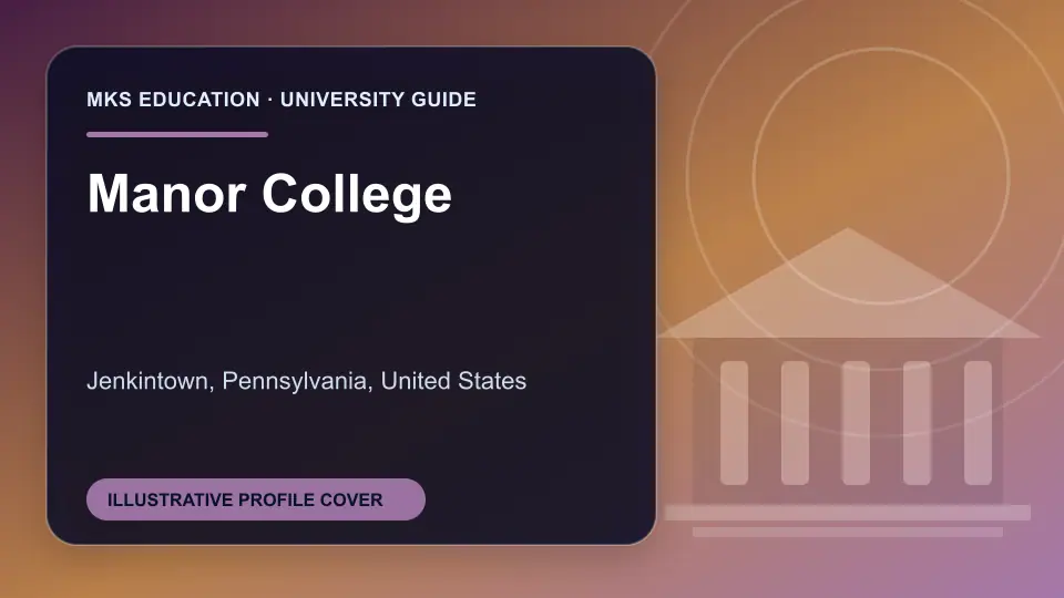 Illustrative MKS Education profile cover for Manor College in the USA
