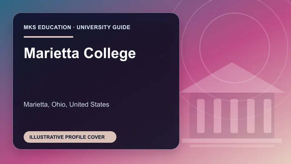 Illustrative MKS Education profile cover for Marietta College in the USA