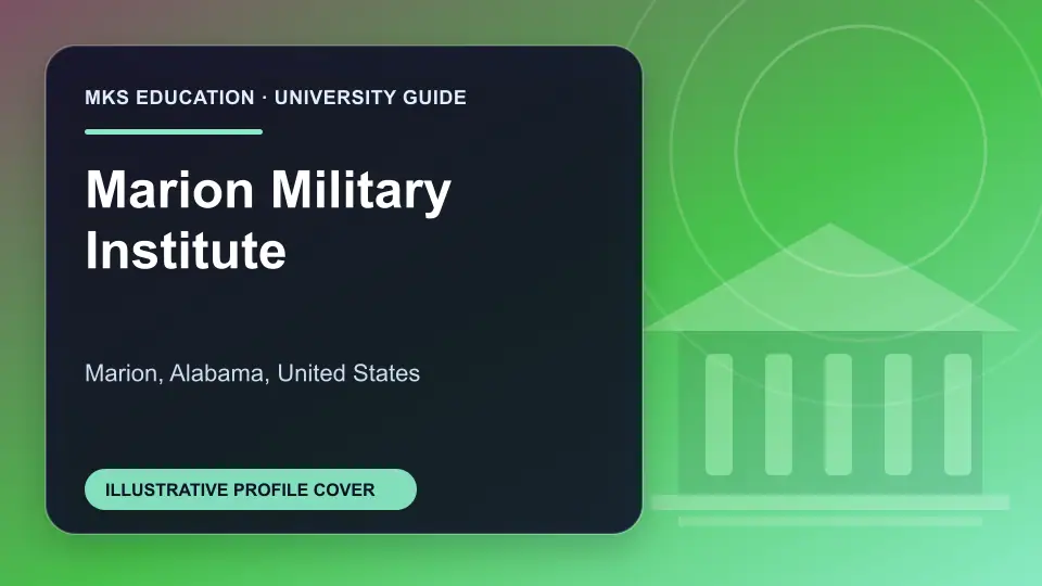 Illustrative MKS Education profile cover for Marion Military Institute in the USA