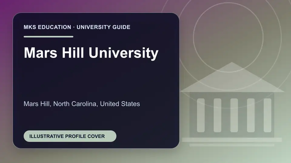 Illustrative MKS Education profile cover for Mars Hill University in the USA