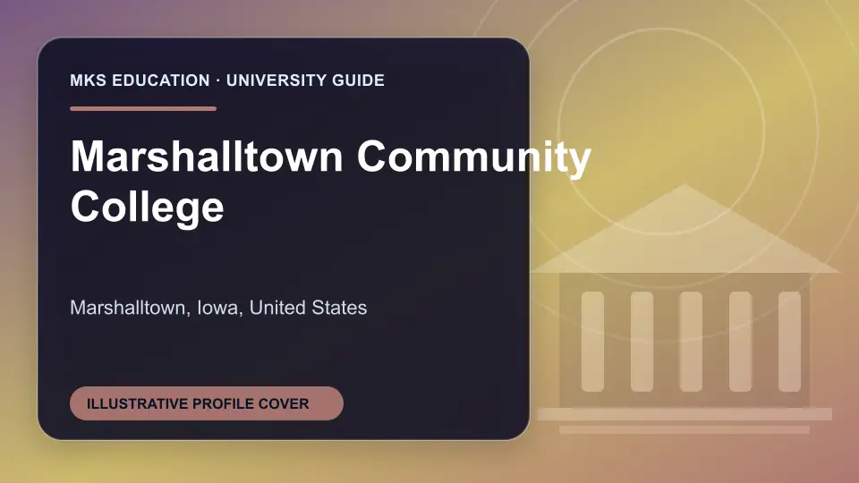 Illustrative MKS Education profile cover for Marshalltown Community College in the USA
