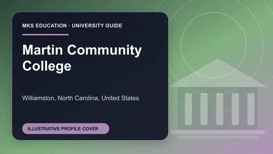 Illustrative MKS Education profile cover for Martin Community College in the USA