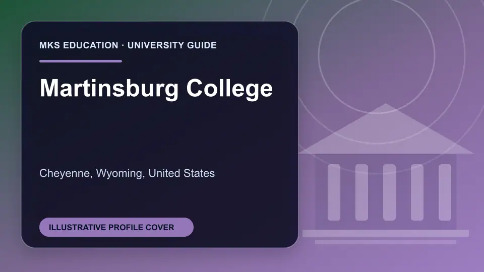 Illustrative MKS Education profile cover for Martinsburg College in the USA