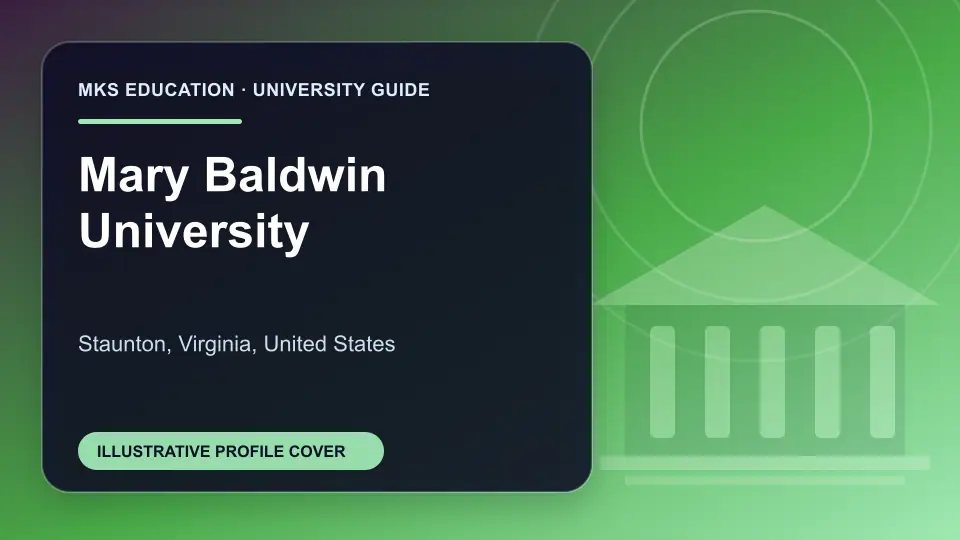 Illustrative MKS Education profile cover for Mary Baldwin University in the USA