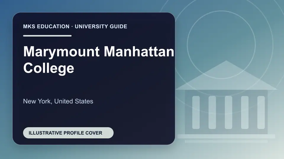Illustrative MKS Education profile cover for Marymount Manhattan College in the USA