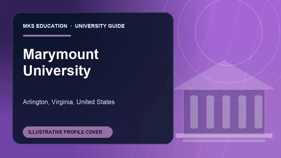 Illustrative MKS Education profile cover for Marymount University in the USA