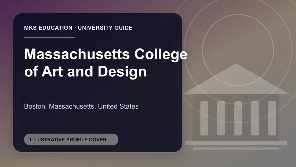 Illustrative MKS Education profile cover for Massachusetts College of Art and Design in the USA