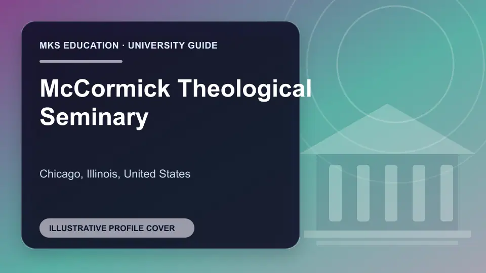 Illustrative MKS Education profile cover for McCormick Theological Seminary in the USA