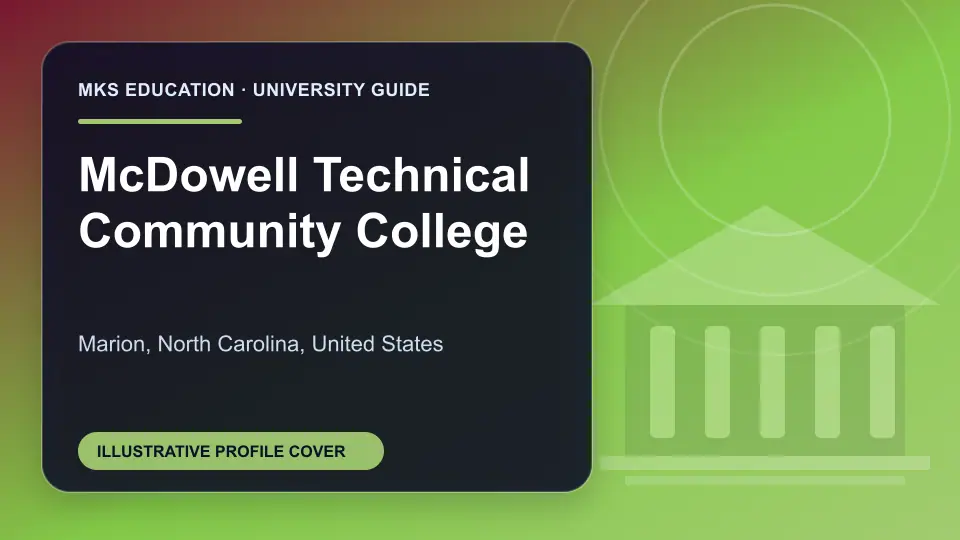 Illustrative MKS Education profile cover for McDowell Technical Community College in the USA
