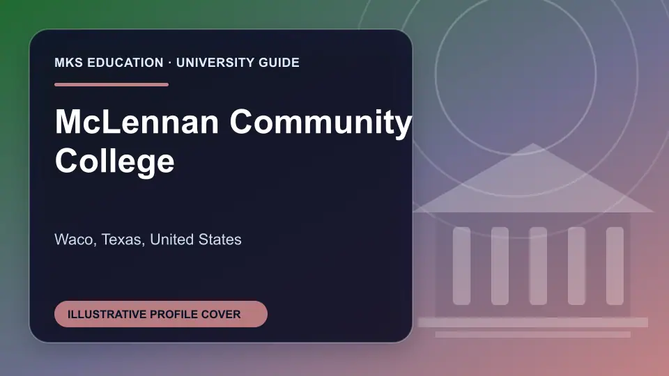 Illustrative MKS Education profile cover for McLennan Community College in the USA