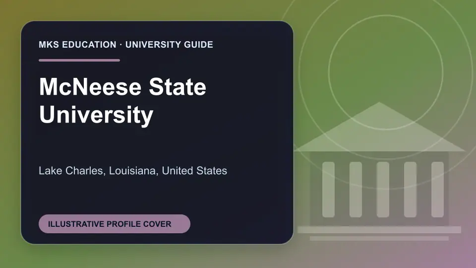 Illustrative MKS Education profile cover for McNeese State University in the USA