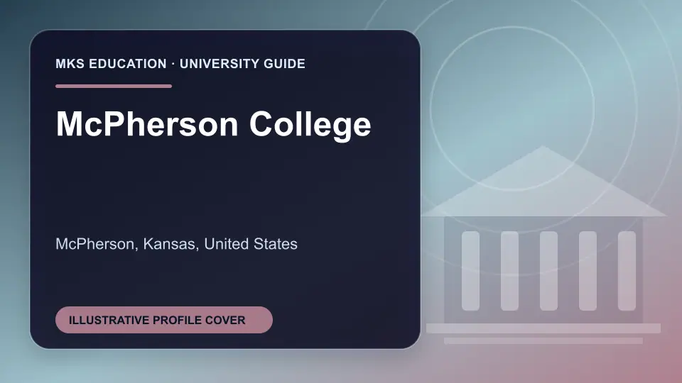 Illustrative MKS Education profile cover for McPherson College in the USA