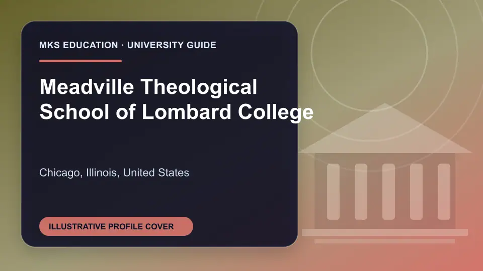 Illustrative MKS Education profile cover for Meadville Theological School of Lombard College in the USA