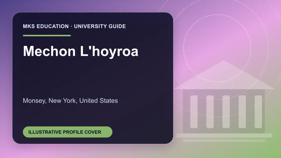 Illustrative MKS Education profile cover for Mechon L'hoyroa in the USA