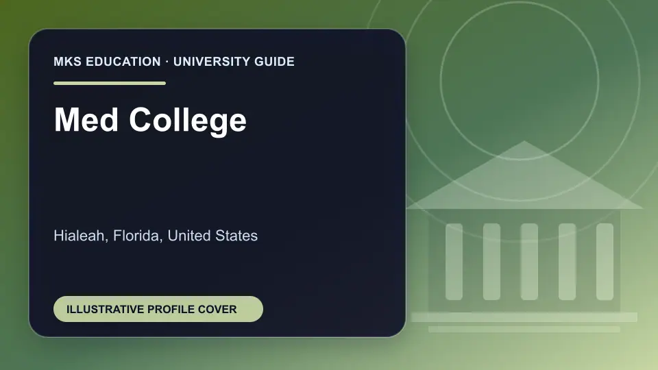 Illustrative MKS Education profile cover for Med College in the USA