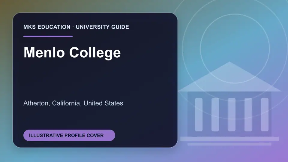 Illustrative MKS Education profile cover for Menlo College in the USA