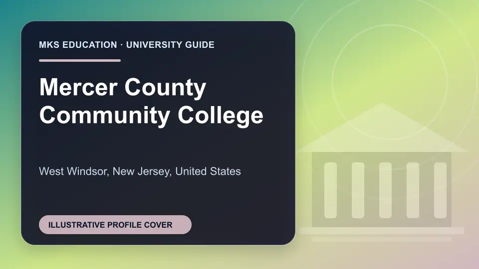 Illustrative MKS Education profile cover for Mercer County Community College in the USA