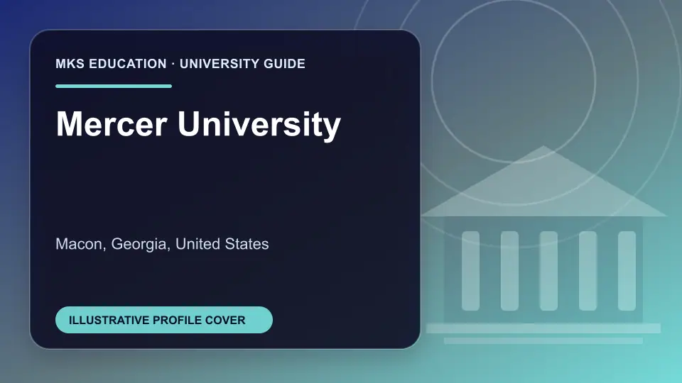 Illustrative MKS Education profile cover for Mercer University in the USA