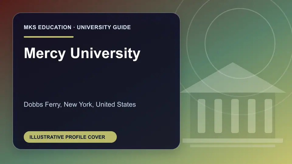 Illustrative MKS Education profile cover for Mercy University in the USA